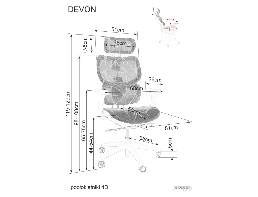 Otočné křeslo Devon (obrázek 6)
