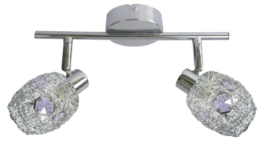 Zlatá stropná lampa 2X40W G9 chrómovo fialová
