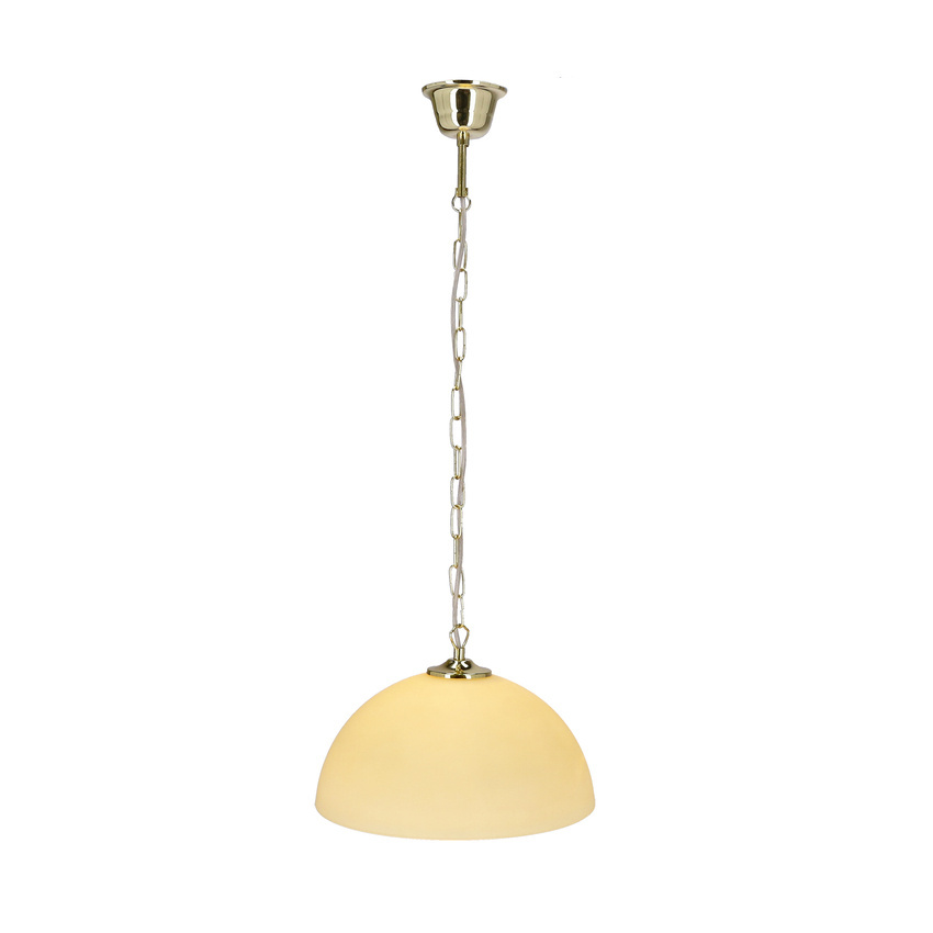 Závesná lampa Trezza mosadz 1x60w e27 ecru tienidlo