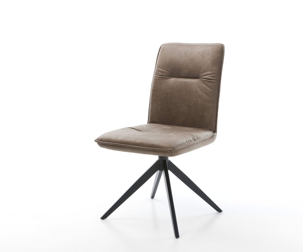 Otočná stolička Vinjo-Flex z mikrovlákna taupe vintage krížový rám