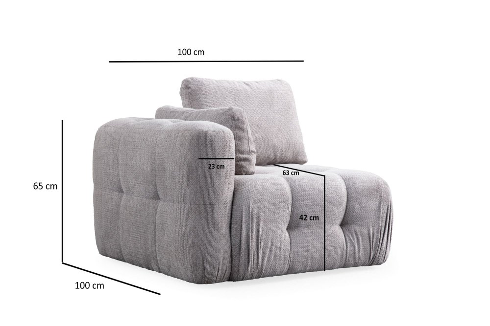 Trojmístná pohovka Amaris 3 Seater - Light Grey (obrázek 6)