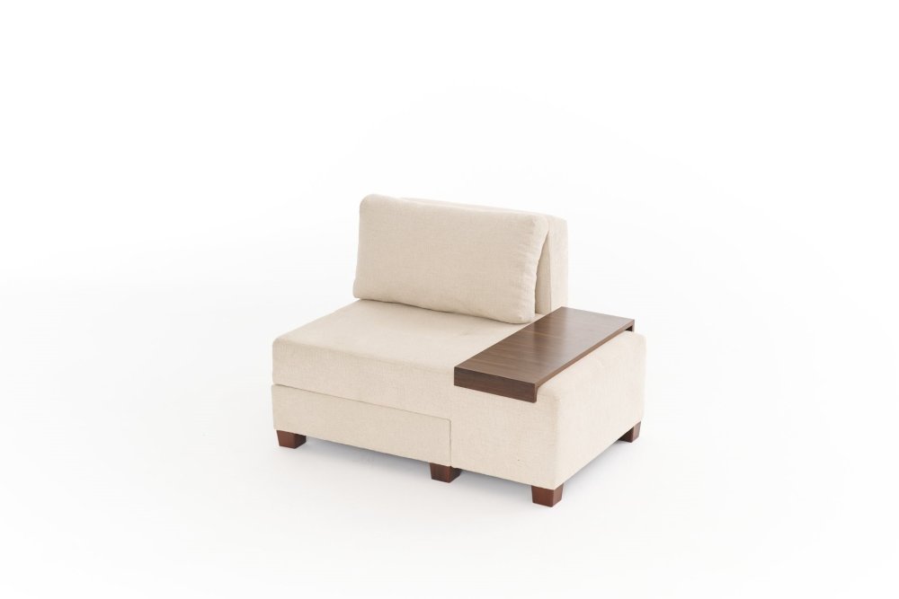 Rozkládací křeslo Perenna Chenille Right - Cream (obrázek 5)