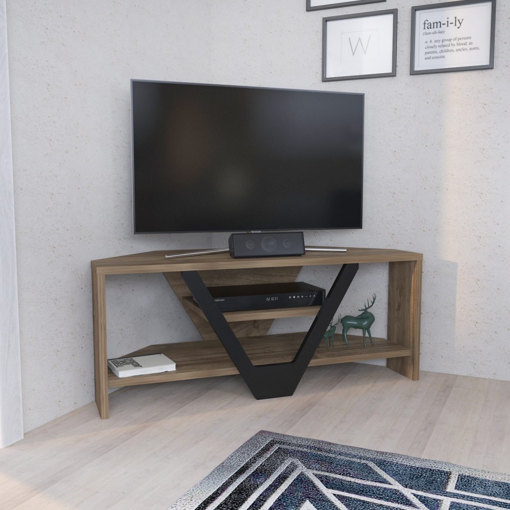 TV stolek Karin - Walnut, Black (obrázek 7)