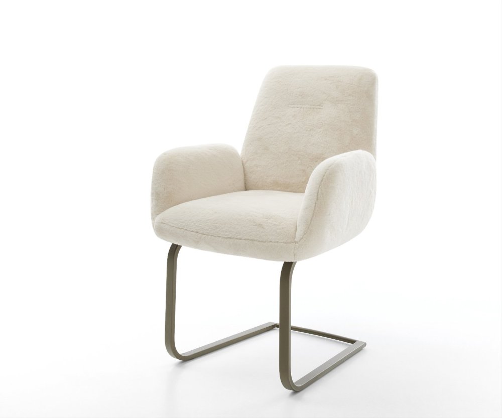 Konzolová jedálenská stolička Zoa-Flex plyšový manšester krémovo biela