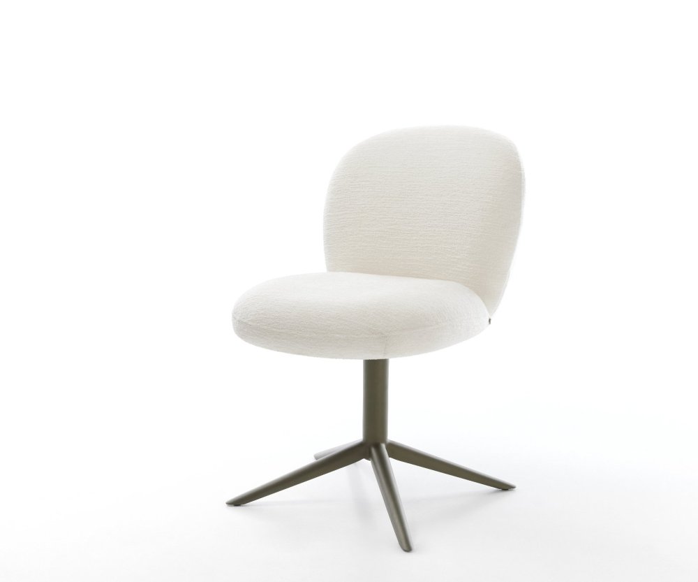 Jedálenská stolička Nube-Flex bouclé mäkký béžová podstava titánová