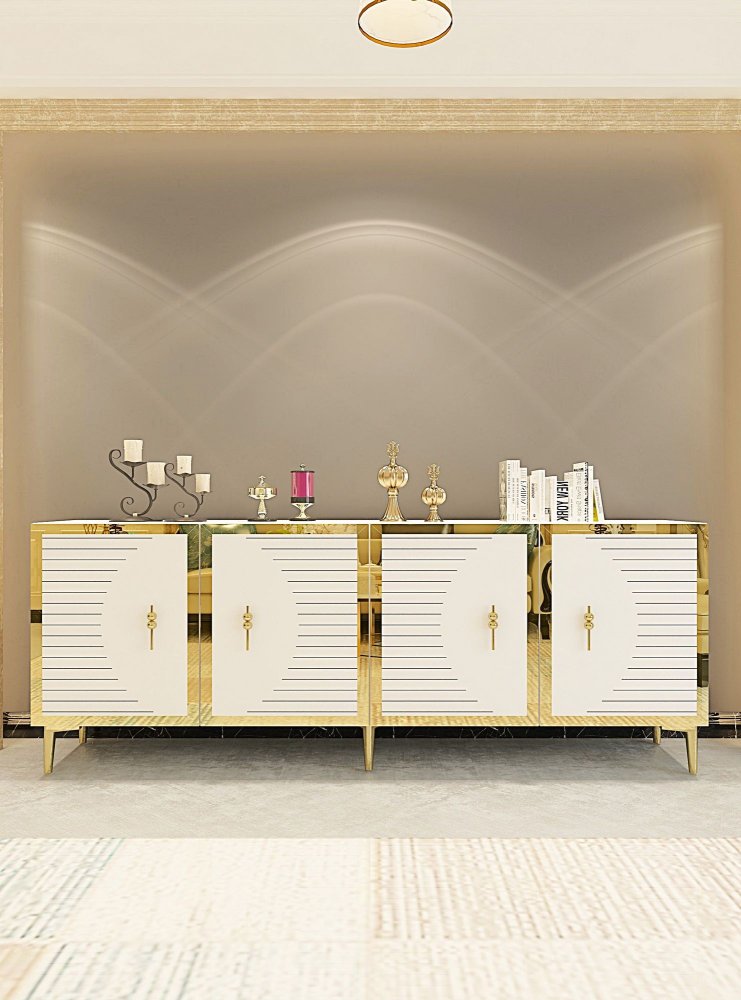 Konzolový stolík Tuna 180 - White, Gold