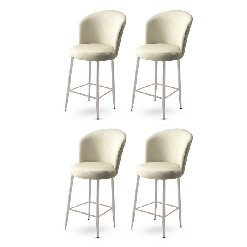 Bar Stool Set (4 Pieces) Alte - Cream, Chrome