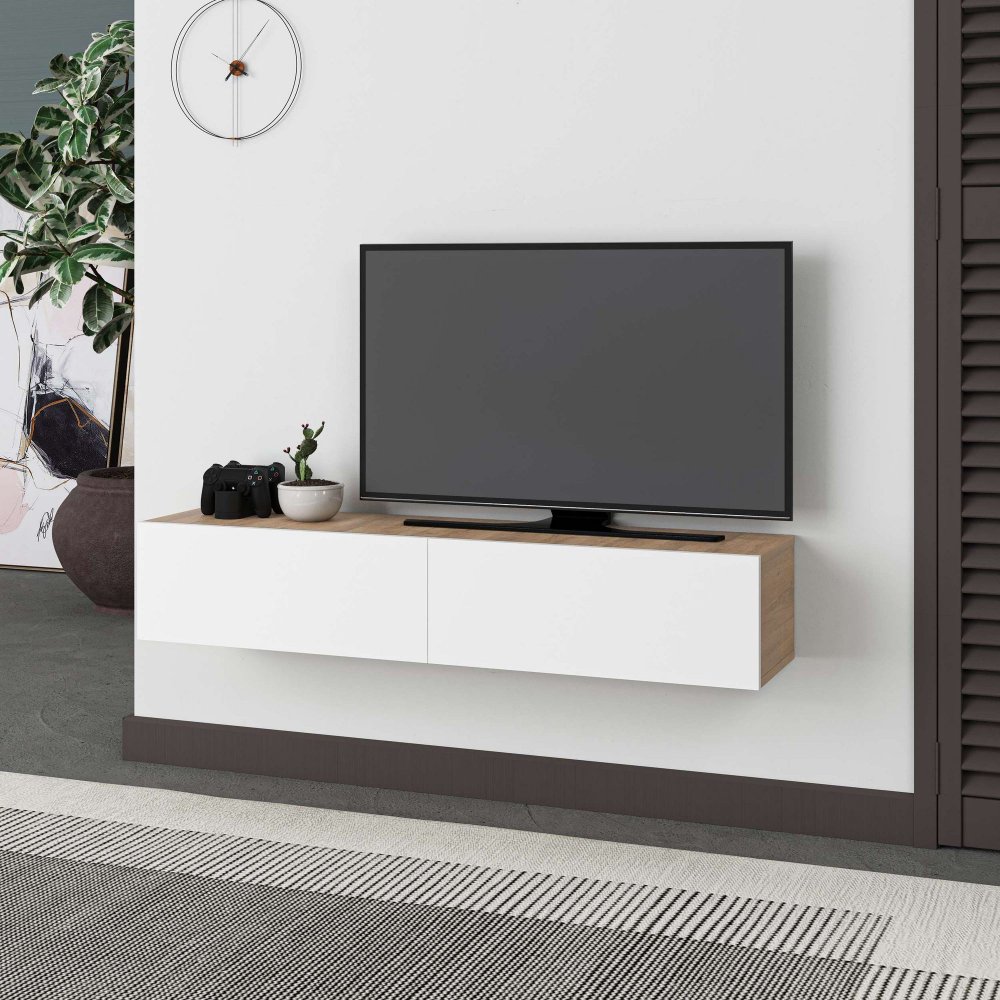TV stolík Francy 135 - Sapphire Oak, White