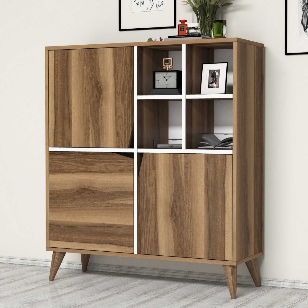 Víceúčelová skříňka Pulse - Walnut, White (obrázek 3)