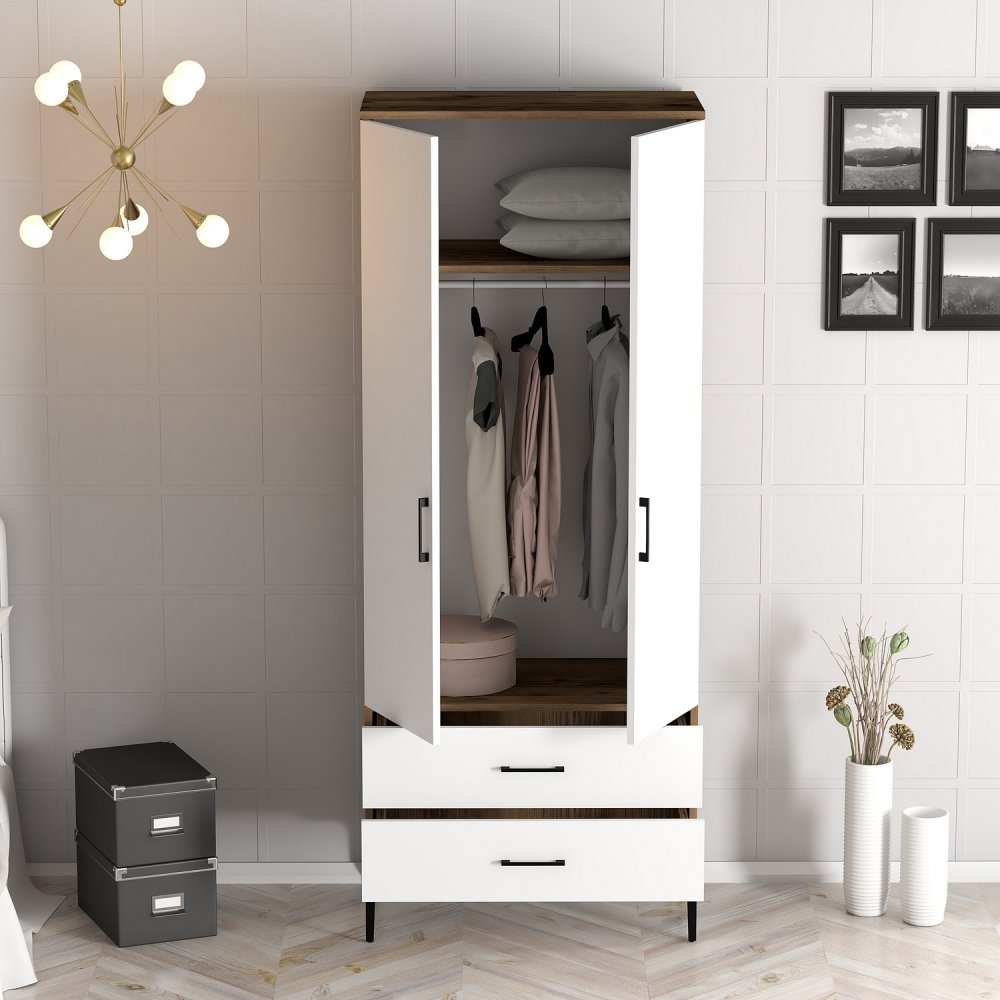 Šatní skříň Kumsal T - Walnut, White (obrázek 5)