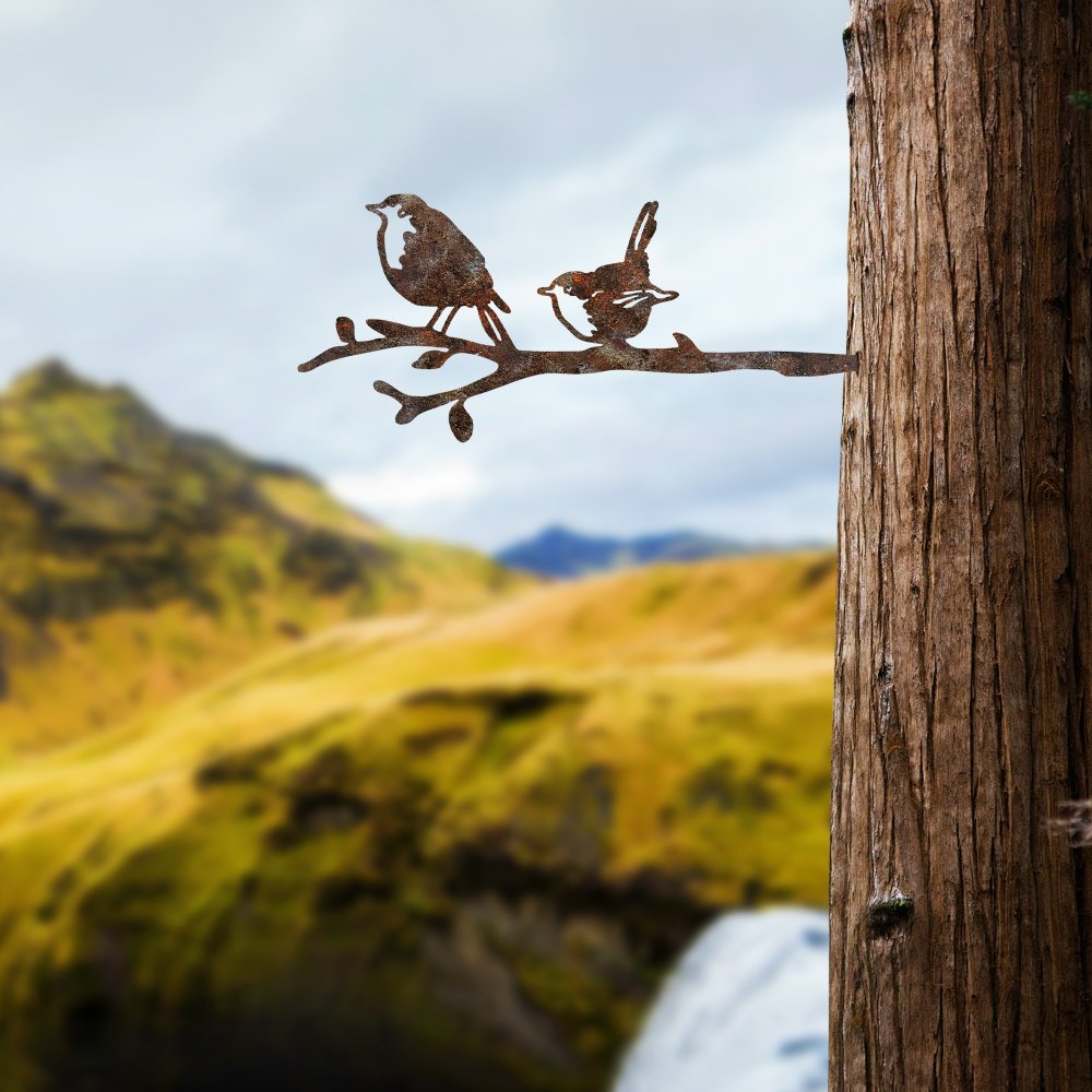 Záhradná dekorácia Bird On The Branch 03 - Brown