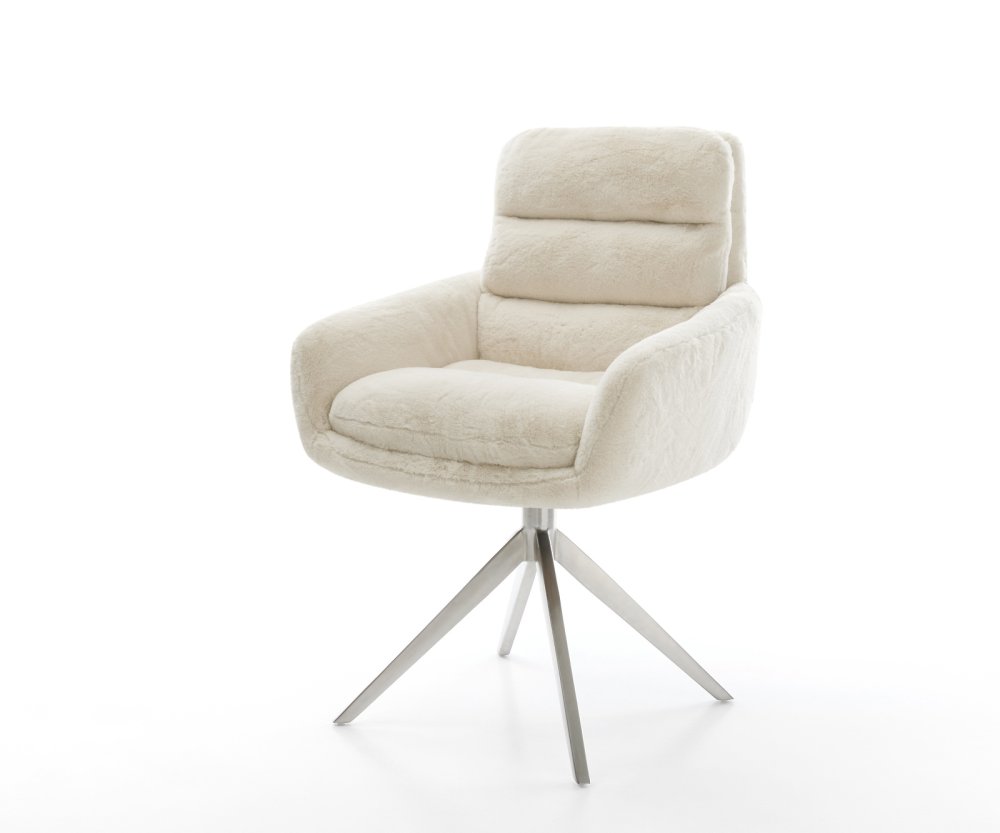 Jedálenská stolička Abelia-Flex s opierkami plyšový manšester krémovo