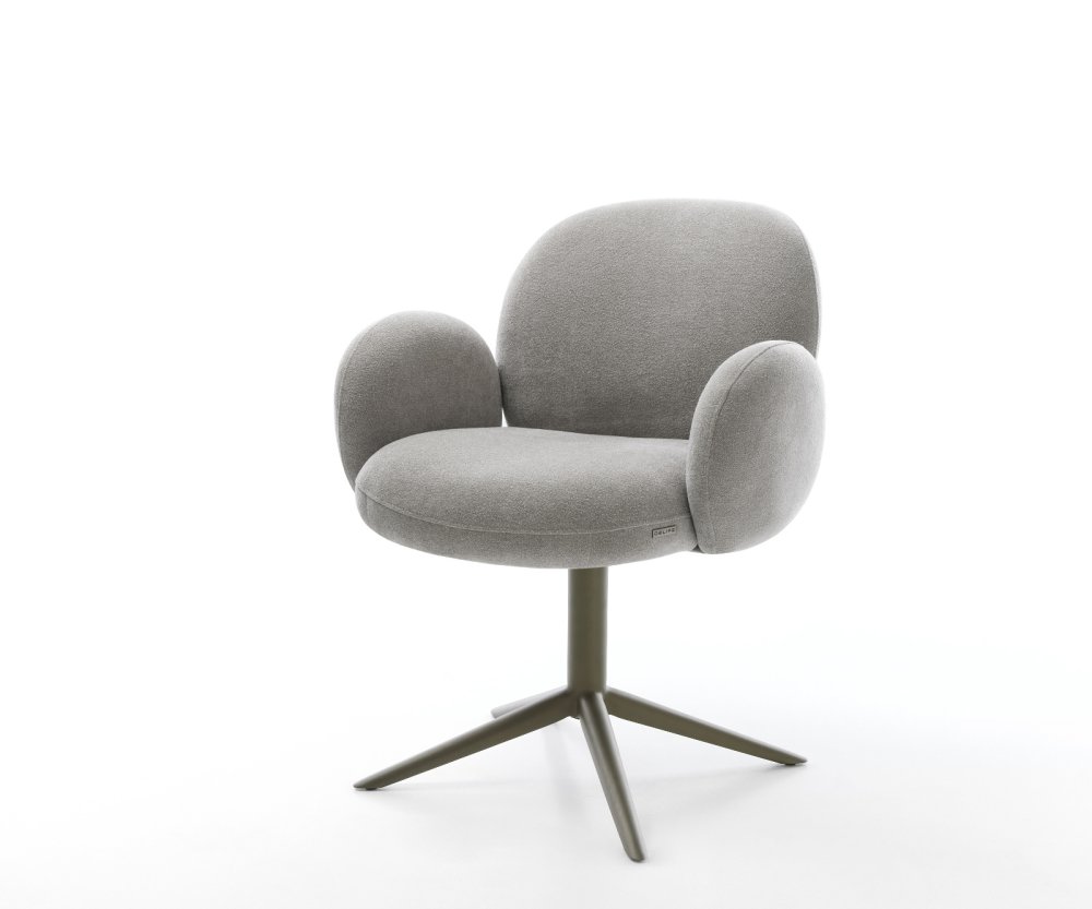 Jedálenská stolička Nube-Flex s opierkami texturovaná látka mäkký sivá