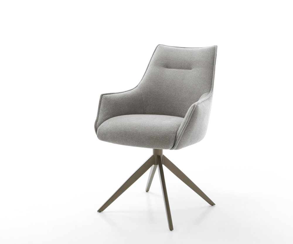 Jedálenská stolička Alja-Flex s opierkami texturovaná látka mäkká sivá