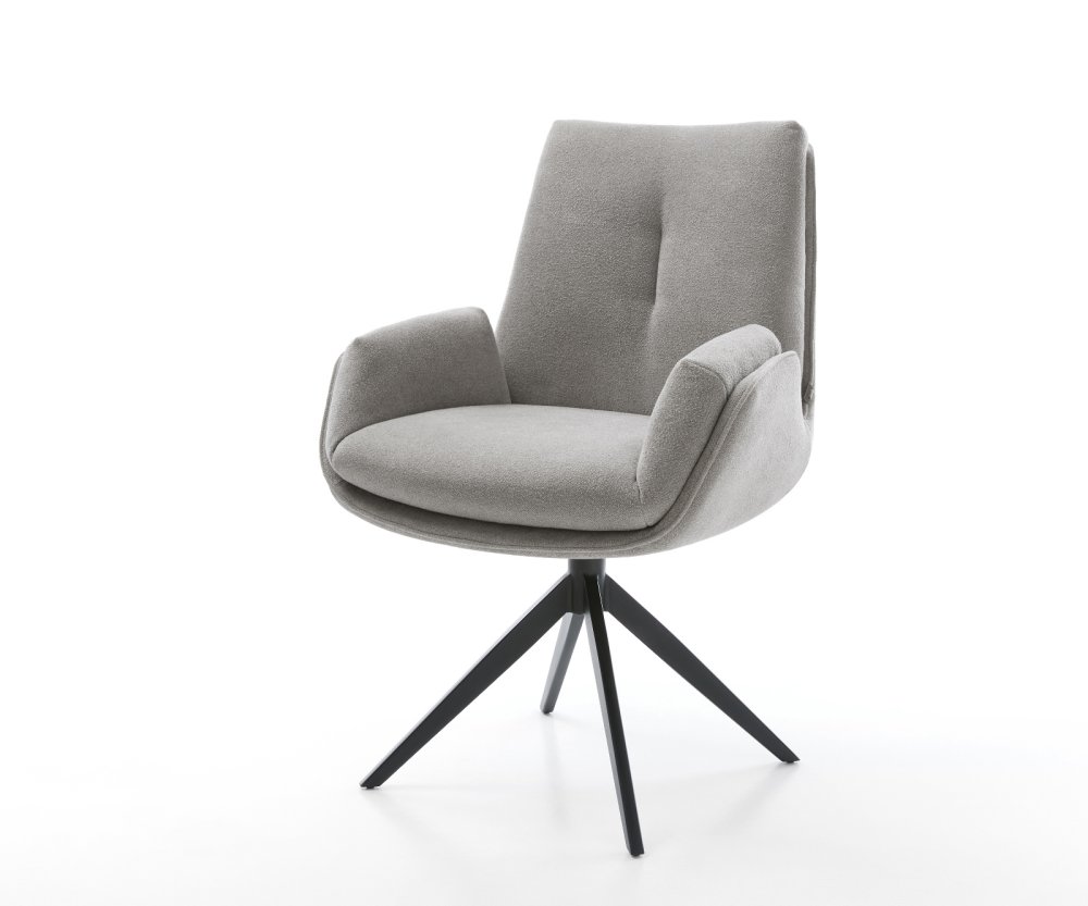 Jedálenská stolička Clea-Flex texturovaná látka mäkká sivá krížová