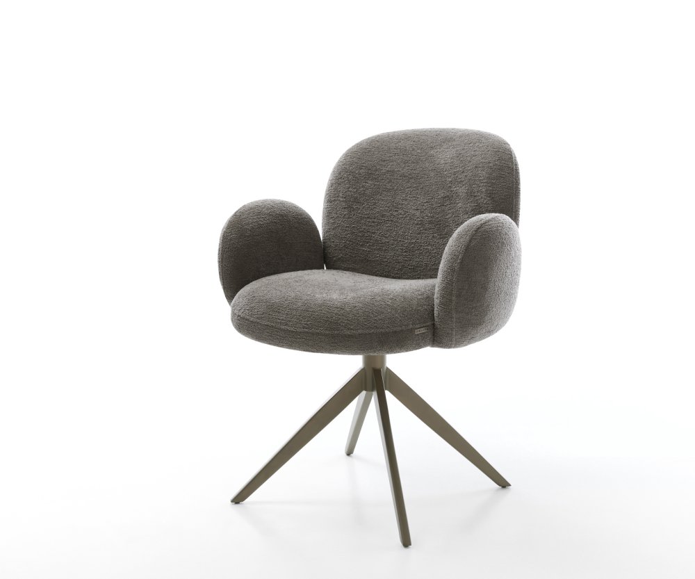 Jedálenská stolička Nube-Flex s opierkami bouclé mäkký tmavobéžová