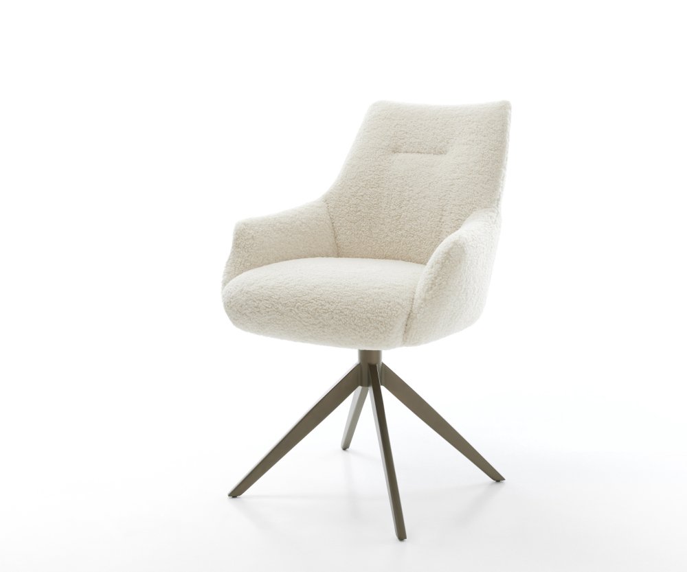 Jedálenská stolička Alja-Flex s opierkami teddy látka béžová krížová