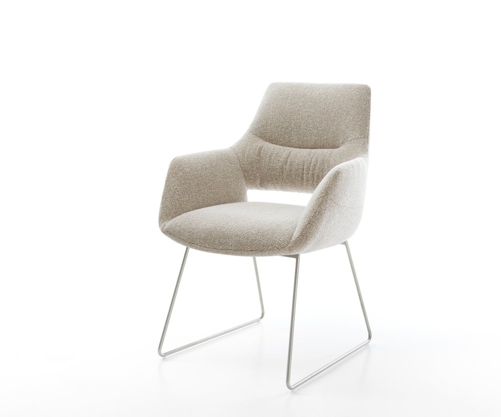 Jedálenská stolička Yago-Flex s opierkami tkanina mäkký béžová tenká