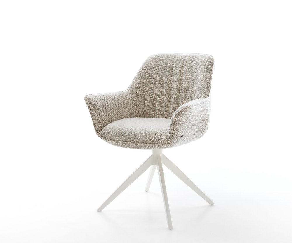 Jedálenská stolička Keila-Flex s opierkami tkanina mäkká béžová