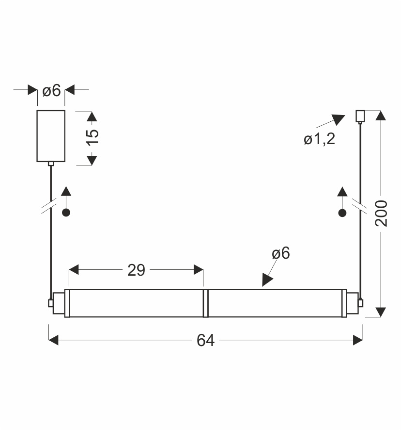 CORTE lampa wisząca pozioma czarny matowy 18W LED 3000K klosz bezbarwny