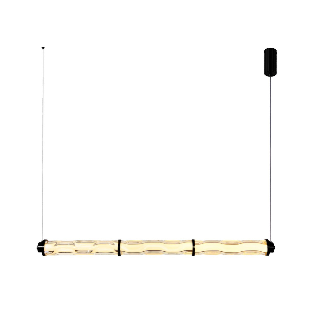 CORTE lampa wisząca pozioma czarny matowy 25W LED 3000K klosz bezbarwny