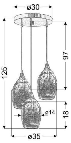 Závěsná lampa MARINA 3xE27