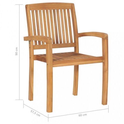 Záhradná jedálenská stolička 2 ks teakové drevo Dekorhome