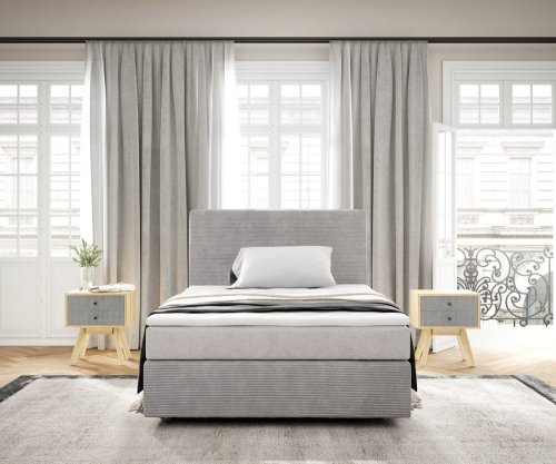 Boxspring postel Dream-Well 120x200 cm manšestr stříbrošedá