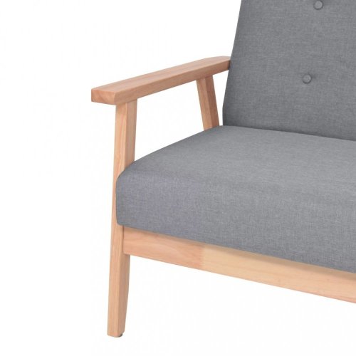 Dvoumístná sedačka textil / dřevo Dekorhome - BAREVNÁ VARIANTA: Světle šedá