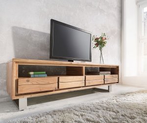 TV stolek Live Edge 190 cm akácie přírodní 4 zásuvky