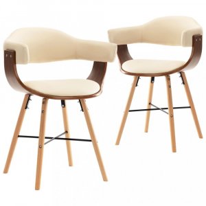 Jídelní židle 2 ks ohýbané dřevo / umělá kůže Dekorhome