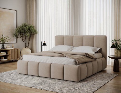 Posteľ Edvige + Drevený rám + Štandardný zdvih + kontajner 180x200