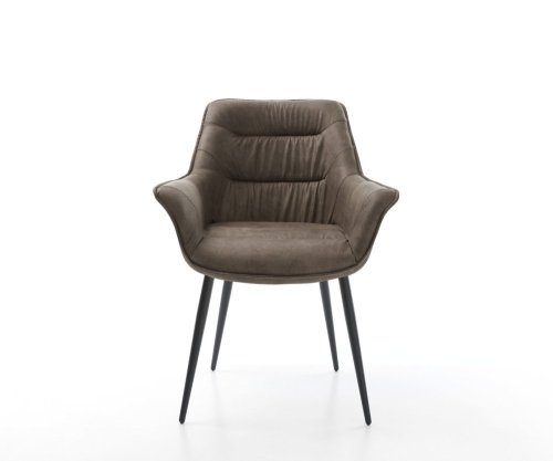 Jedálenská stolička Kaira-Flex mikrovlákno taupe vintage 4-nohá zúžená