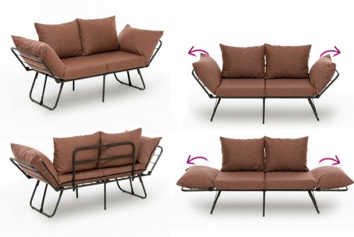 Dvojmiestna rozkladacia pohovka Viper 2-Seater - Light Brown
