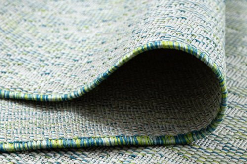 Kusový koberec Sion Sisal Aztec 22184 green/blue/ecru – na ven i na doma 80x150 cm