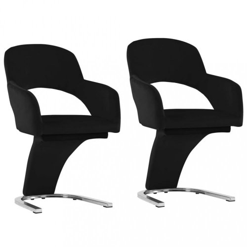 Jídelní židle 2 ks samet / chrom Dekorhome - BAREVNÁ VARIANTA: Černá