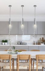 Závesné stropné svietidlo chróm teplé LED + GU10 Duero