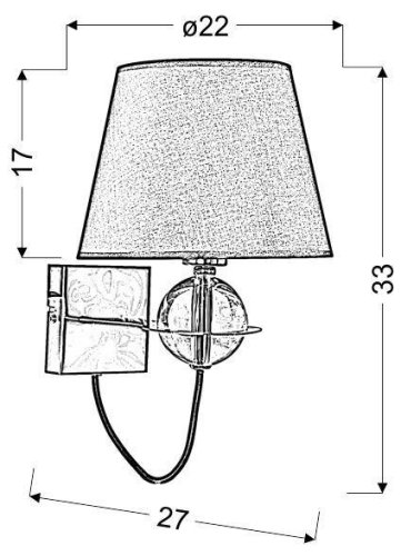 Nástenná lampa 1X40W E14 krémová TESORO