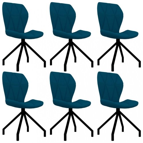 Jídelní židle 6 ks umělá kůže Dekorhome - BAREVNÁ VARIANTA: Modrá