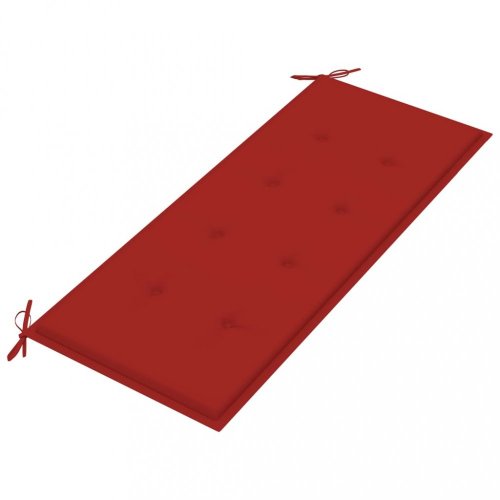 Skladacia záhradná lavica s poduškou 120 cm akácie Dekorhome - BAREVNÁ VARIANTA: Červená