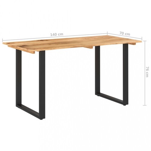Jídelní stůl masivní dřevo / ocel Dekorhome - ROZMĚR: 180x90x76 cm