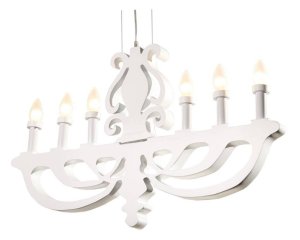 Závesná lampa biela 6xE14 Damar