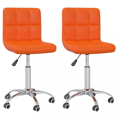 Otočná jedálenská stolička 2 ks umelá koža / chróm Dekorhome - BAREVNÁ VARIANTA: Oranžová