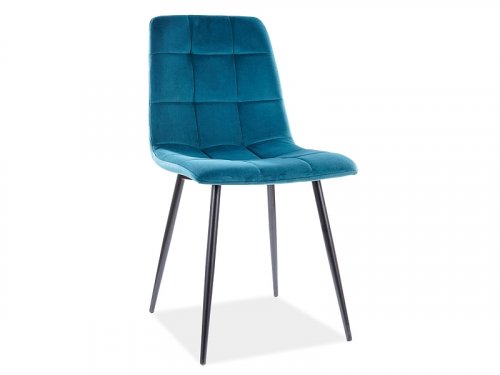 Jídelní židle MILA VELVET černá - BAREVNÁ VARIANTA: Modrá