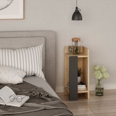 Nočný stolík Elos Right - Oak, Anthracite
