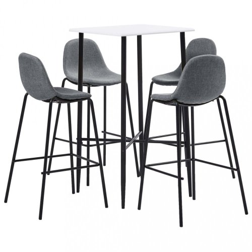 Barový set 5ks textil / bílá Dekorhome
