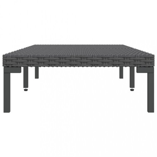 Zahradní konferenční stolek šedý polokulatý polyratan