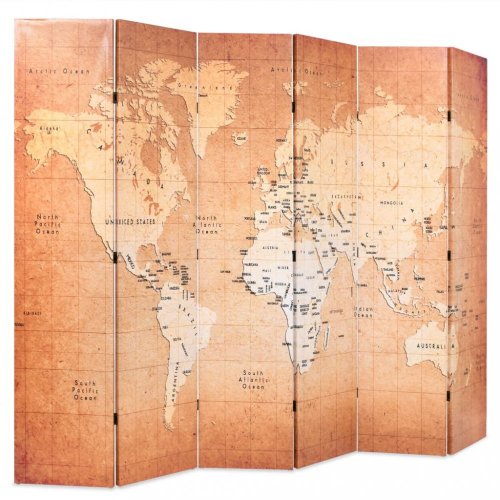 Paraván mapa světa Dekorhome - POČET DÍLŮ: 3