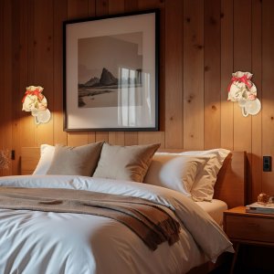 Nástenná lampa ROZANO biela 1x40W E27 kvetinové tienidlo