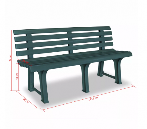 Plastová záhradná lavička - BAREVNÁ VARIANTA: Zelená